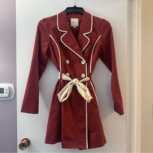 Vintage Modcloth Trench Coat Burnt Orange